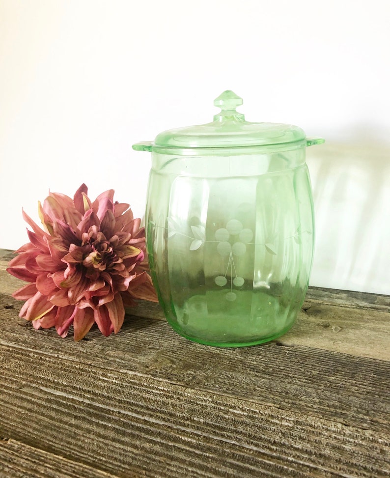 uranium glass cookie jar