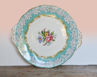 Plato para tartas vintage Royal Albert, diseño floral "Enchantment", década de 1980, Inglaterra