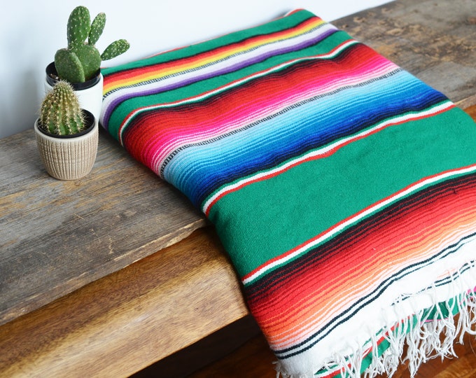 Mexican Serape Blanket Baja Pattern Print Throw Blanket
