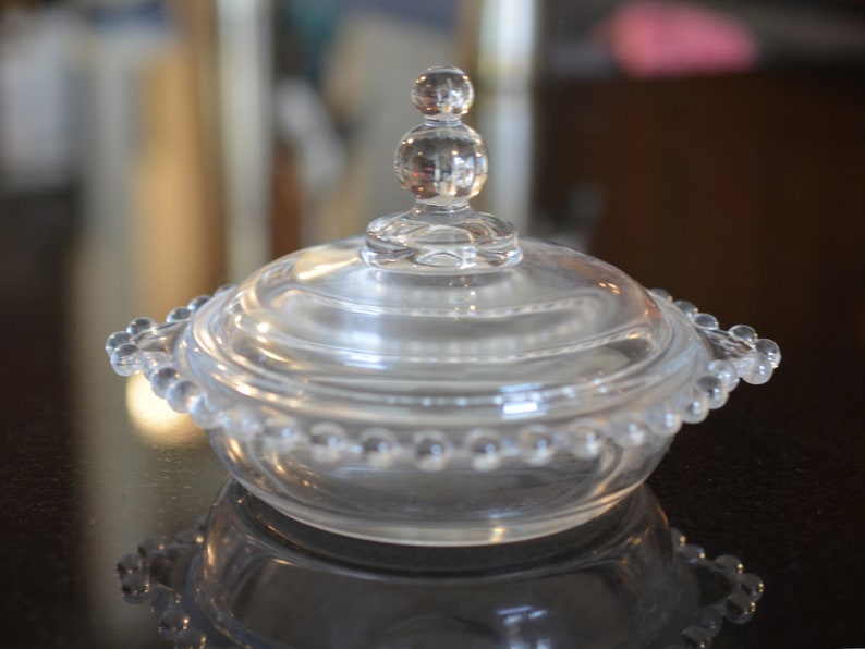 Vintage Imperial Glass Candlewick Round Butter Dish With Dome Etsy