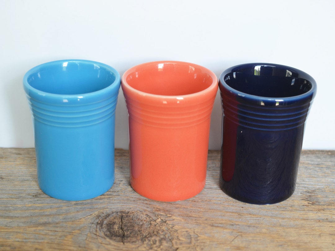 Vintage Fiestaware 6 Oz Tumblers Set of 3 Including Scarlet, Cobalt