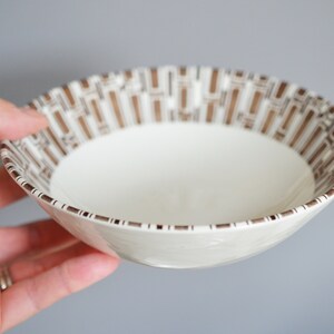 Vintage Ridgway Espresso Dinnerware, Ironstone made in England circa 1960s, mid century brown geometric pattern image 9