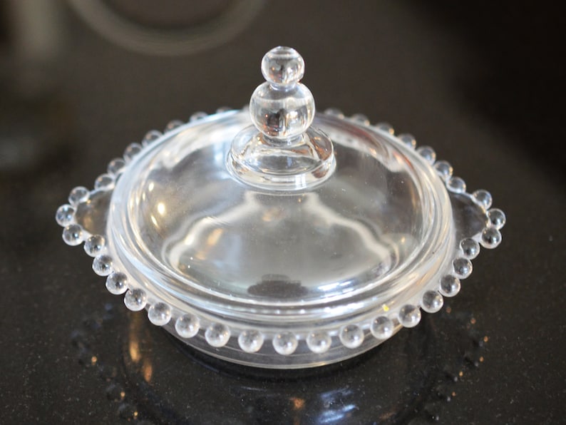 Vintage Imperial Glass Candlewick Round Butter Dish With Dome Etsy