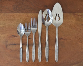 Vintage Silver Flatware, Customcraft 3 Roses Pattern made in Taiwan circa 1960s, Silver-Plated Cutlery, Multiple Pieces available