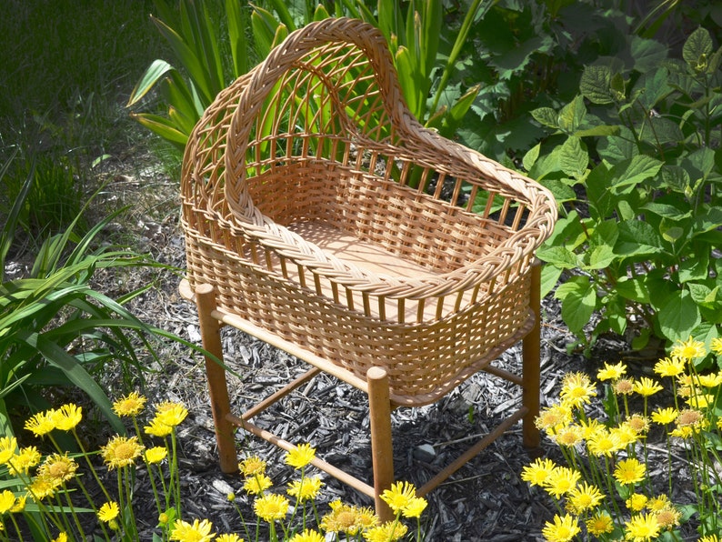 Vintage Wicker on Stand Moses Basket Boho Baby Etsy