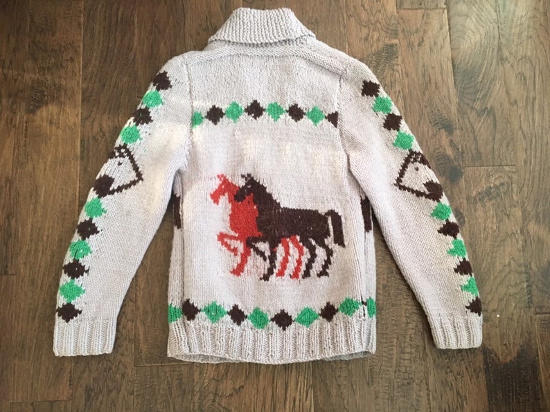 Vintage Mary Maxim Sweater Prancing Horses Size Medium Men - Etsy
