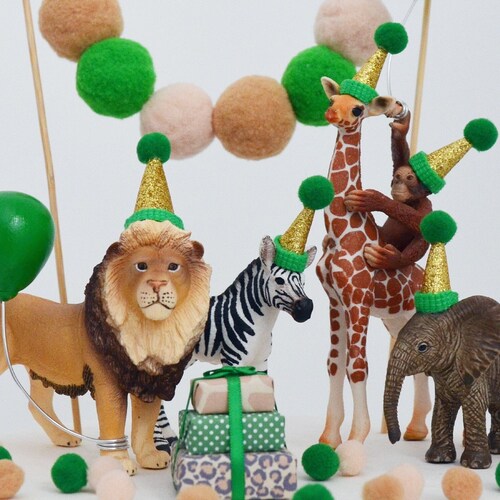 Elephant Cake Topper Animal With Party Hat & Balloon Pink Etsy