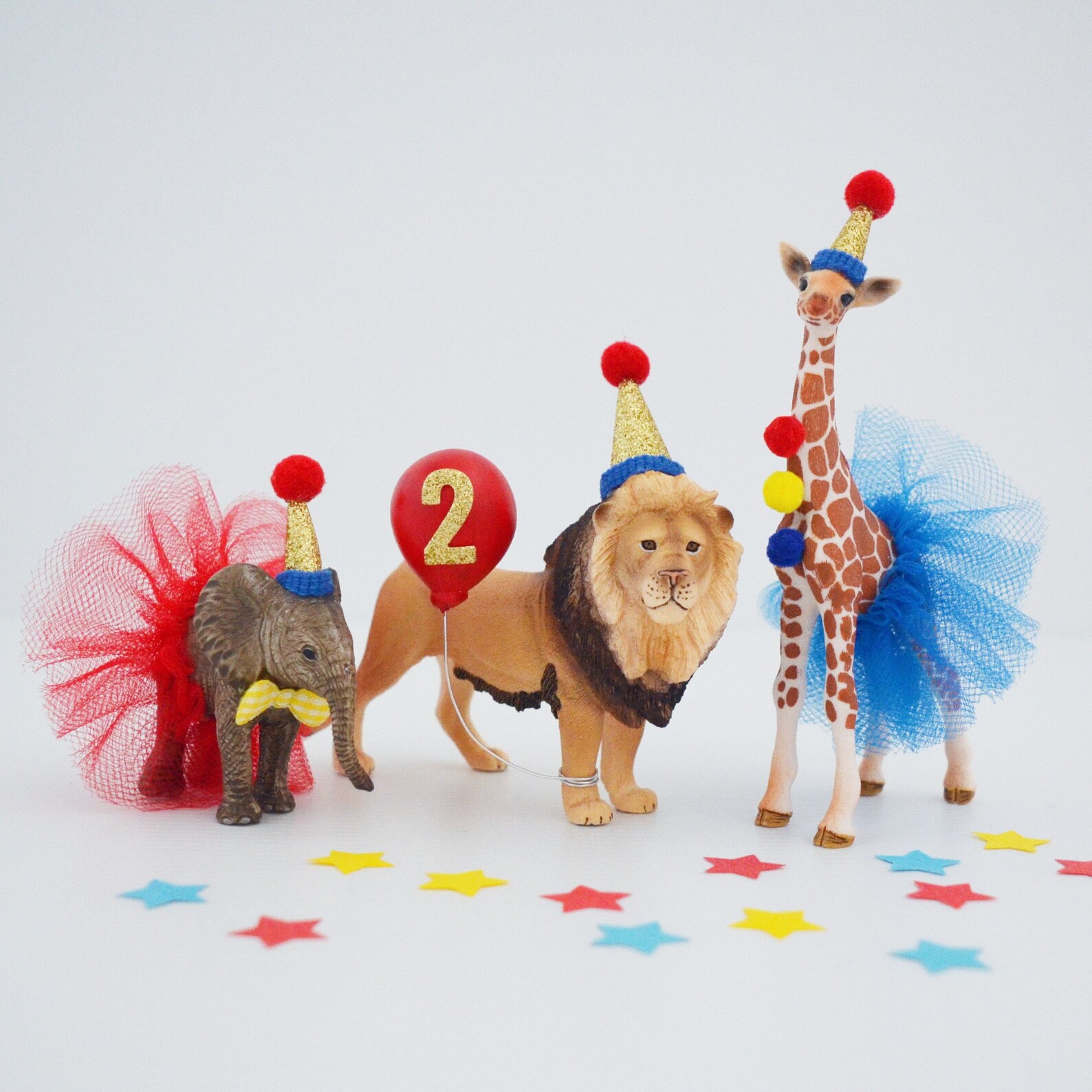 Circus Party Animal Cake Toppers León Jirafa Elefante con Etsy