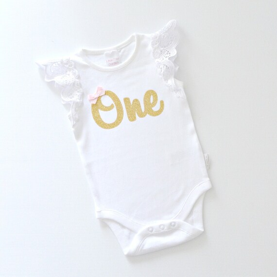 white flutter sleeve onesie