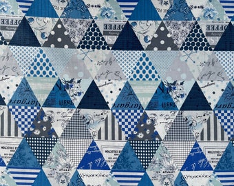 Mixed Triangles in Blue designed by Suzuko Koseki from Yuwa, Japan