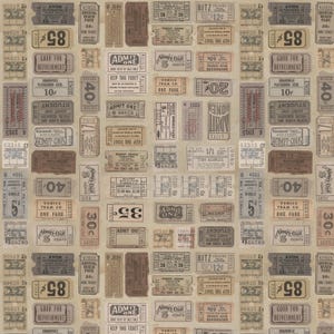 Neutral Tickets from Eclectic Elements Palette Neutral by Tim Holtz, PWTH252,Freespirit