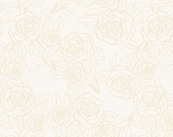 Pre-order, Color Me Pretty in Cream Rose Bloom by Stephanie Organes, Andover Fabric 1179-LN