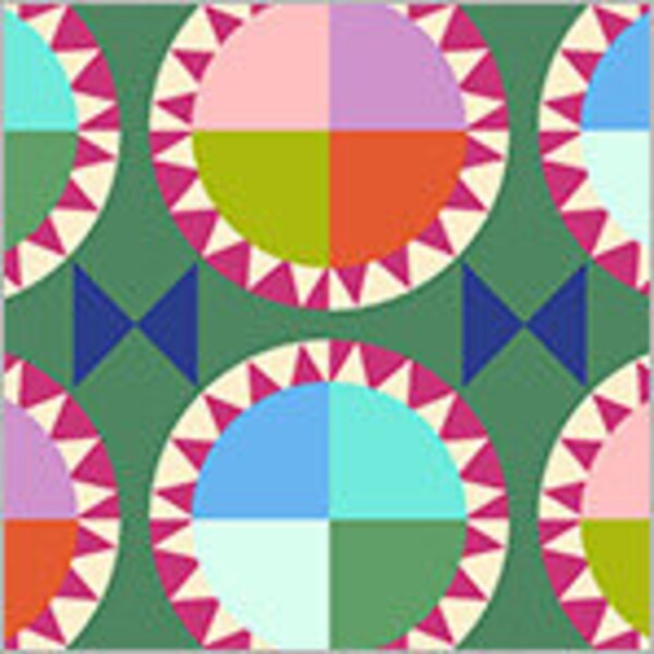 Pre-order, Kaleidoscope Rainbow Cake in Agave by Annabel Wrigley, Windham Fabrics 54117D-2