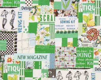 SZ826152 in Green by Yuwa designed by Suzuko Koseki Half Yard
