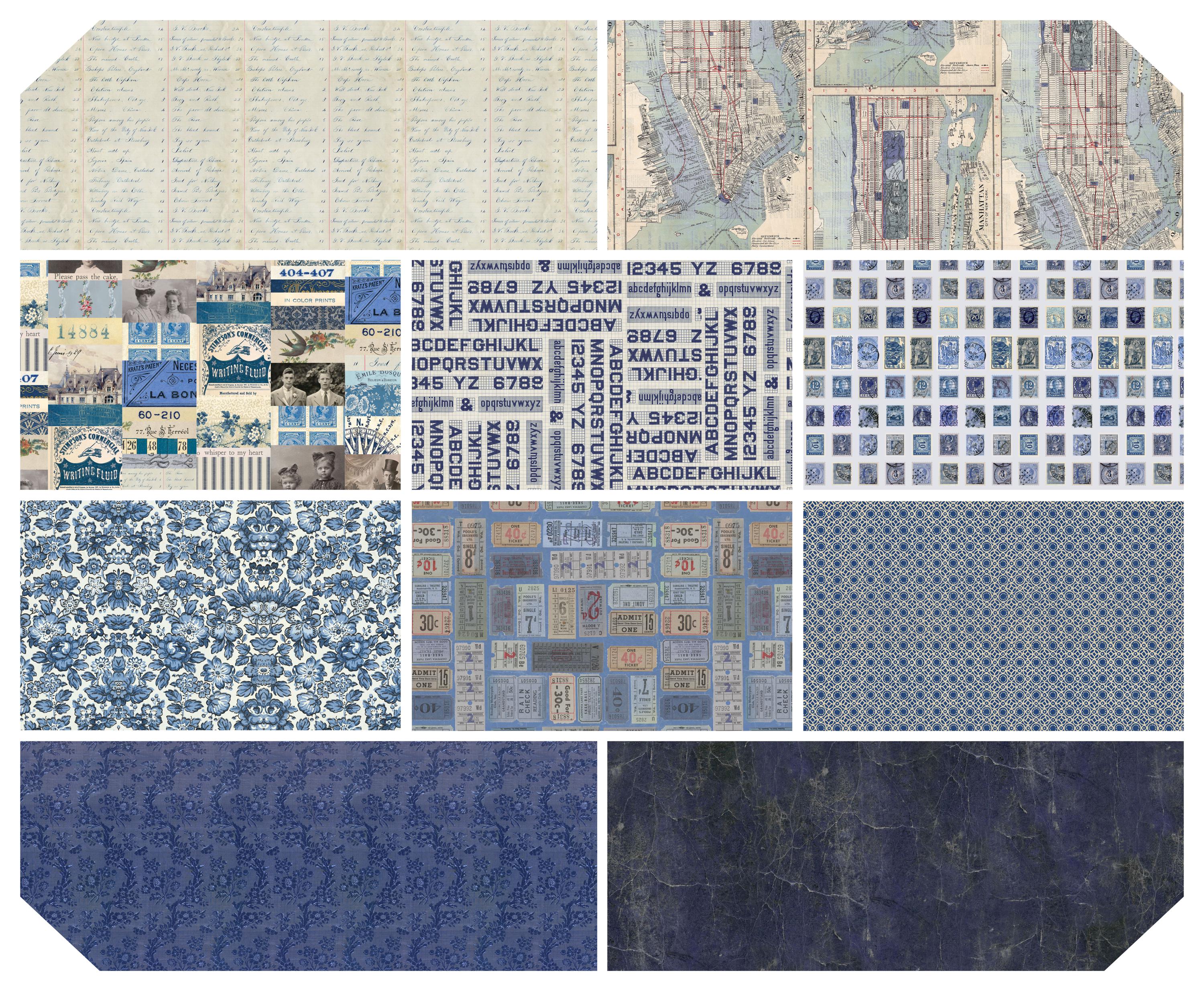 Eclectic Elements Palette Indigo by Tim Holtz, Fat Quarter