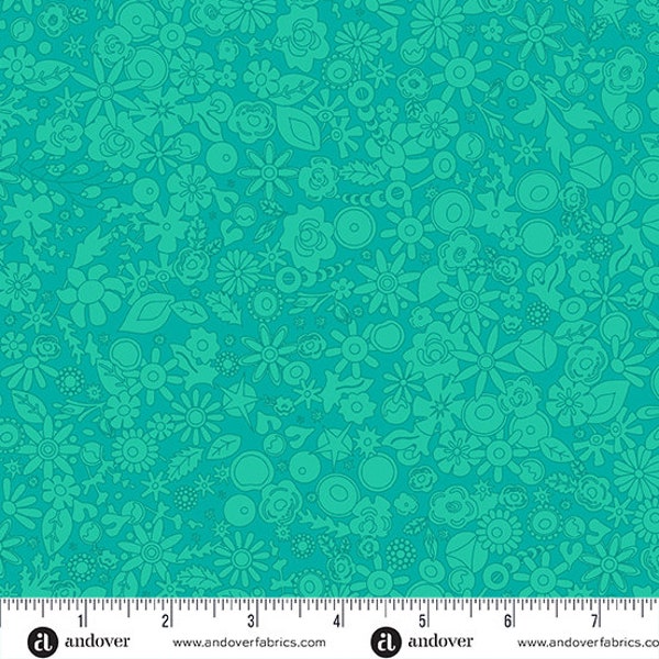 Woodland in Teal by Alison Glass from Sunprint 2024, Andover 790T