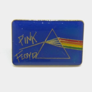 Pink Floyd vintage des années 80 - Album côté obscur de la lune - prisme - épingle / bouton / badge en émail bleu
