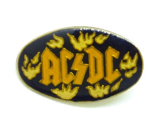 Vintage 80s AC/DC Logo Red Enamel Pin / Button / Badge | Etsy