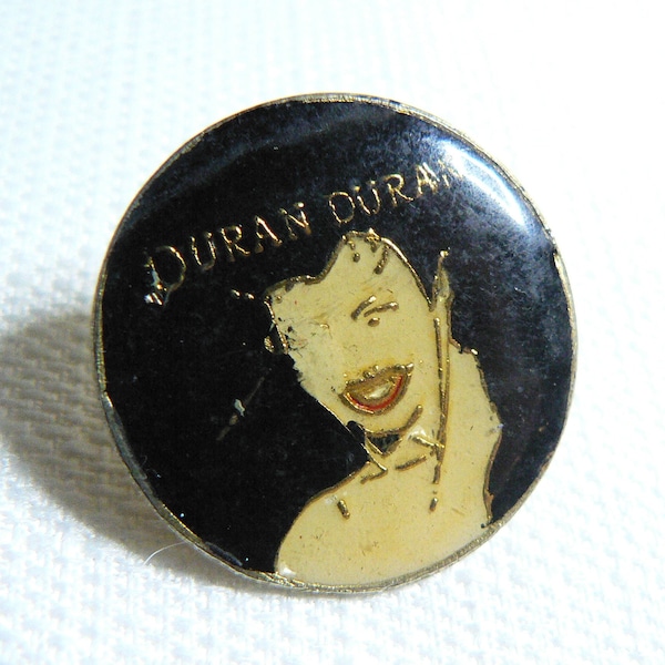 Vintage 1980s Duran Duran - Rio Album - Patrick Nagel Girl Enamel Pin / Button / Badge