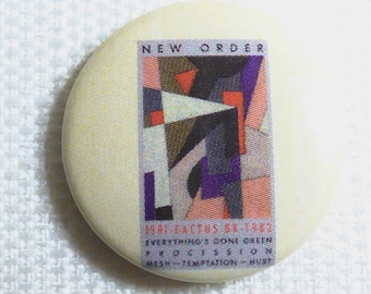 Vintage Early 80s New Order - Factus 8 EP - Factory Records - Peter Saville Cover - Pin / Button / Badge