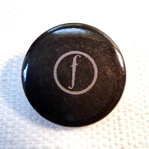 Vintage 80er Jahre Fracycled Music f Logo - Joy Divierion - Anstecker
