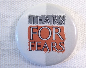 Vintage 80s Tears for Fears Logo - Pin / Button / Badge