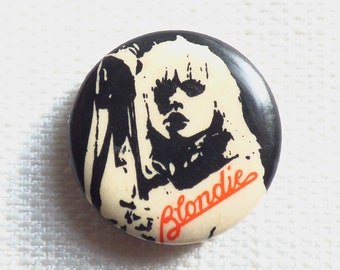 Vintage Late 70s Blondie - Debbie Harry - Parallel Lines Album (1978) Logo Font Pin / Button / Badge