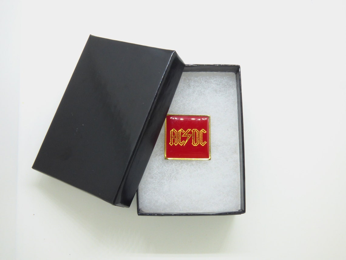 Vintage 80s AC/DC Logo Red Enamel Pin / Button / Badge - Etsy