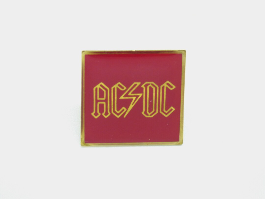 Vintage 80s AC/DC Logo Red Enamel Pin / Button / Badge - Etsy