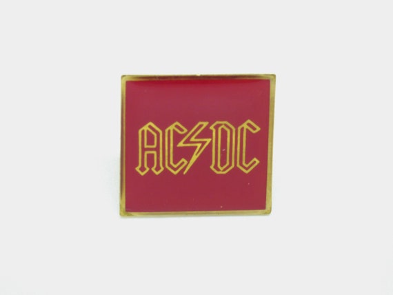 Vintage 80s AC/DC Logo Red Enamel Pin / Button / Badge | Etsy