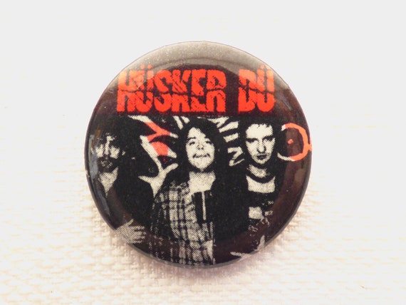 Vintage 80s Husker Dü - Band Pin / Button / Badge - image 1