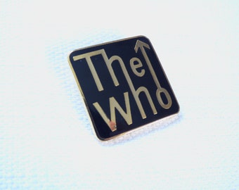 The Who vintage des années 80 - émail noir et laiton doré - épingle / bouton / badge