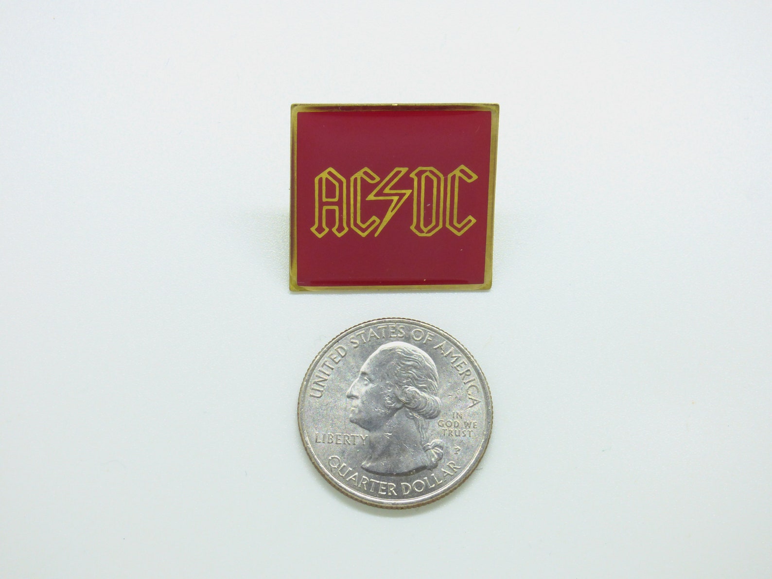 Vintage 80s AC/DC Logo Red Enamel Pin / Button / Badge | Etsy