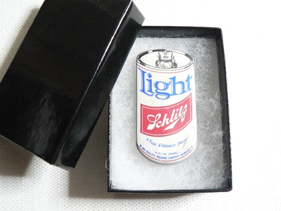 大きなヴィンテージ 80 年代 シュリッツ ライトビール缶 ピン / ボタン 
