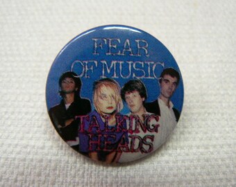 Vintage Late 70s to Very Early 80s Talking Heads - Fear of Music Album Promotional Pin / Button / Badge