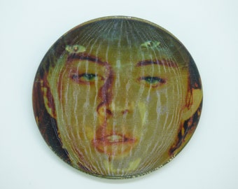 Vintage 80s Cat People Film / Movie Studio Promotional Flicker Pin / Button / Badge - Giorgio Moroder - Date Stamped 1982