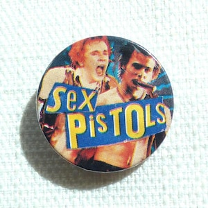 Vintage 70-tal - Sex Pistols - Johnny Rotten och Sid Vicious - Nål / Knapp / Märke