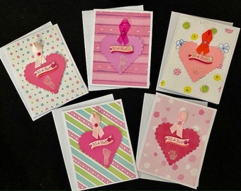 It's a girl, greeting cards, 4x5, 5 pack, embellished, folded, blank inside, card stock, matching envelope