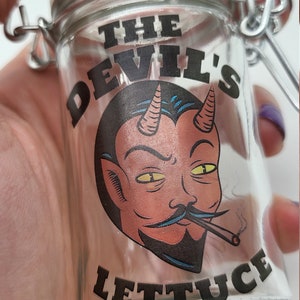 Devil's Lettuce Stash Jar - Airtight Glass Container