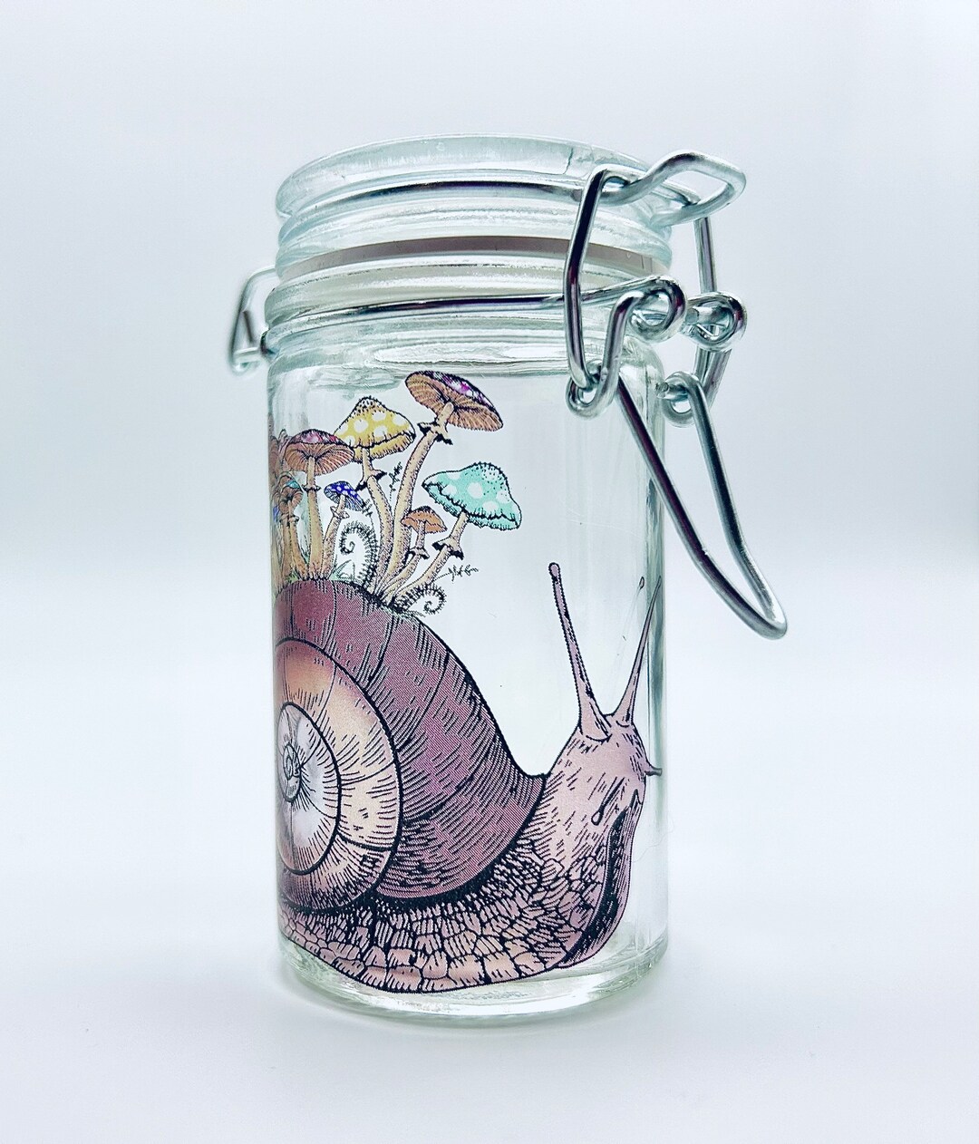 Stash Jars, Snail Stash Jar, Cottagecore Weed Container, Forest Home Decor, Kitchen Spice Herb