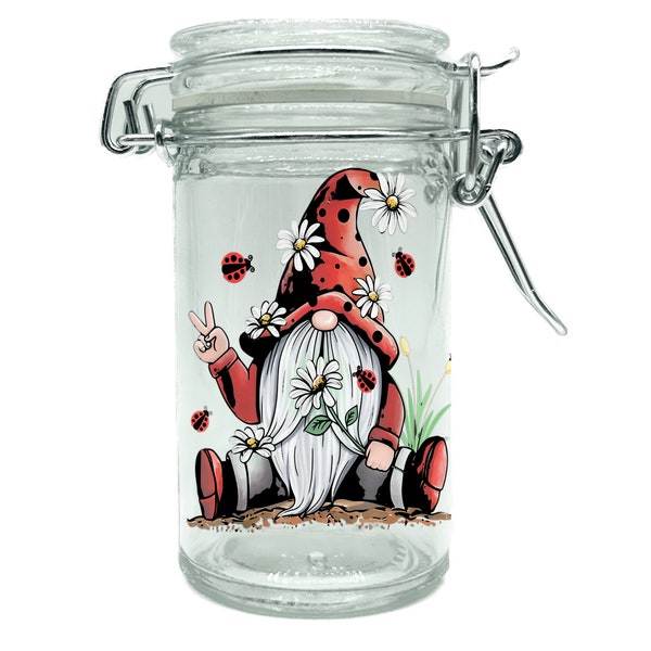 Hippie Gnome Stash Jar - Smell Proof Weed Jar, Stoner Gift