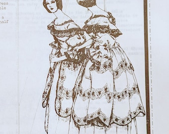 Victorian Lady Doll Dress Sewing Pattern: 14" China/Half Doll (Uncut)