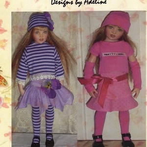Fits 16&quot; Helen Kish Chrysalis dolls Sewing PATTERN  skirt top hat leg and arm warmers