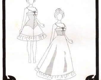 15 1/2"  16" FASHION doll bjd victorian corset underwear slip skirt SewingPatterns