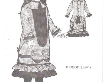 Sewing  Pattern vintage look doll clothes dress size 22" Victorian french fashion 5014