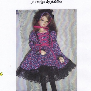 Dress,headband and over the knee socks  Sewing PATTERN 16&quot;  MSD BJD