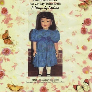 Pattern 23&quot; My Twinn doll Dress bow  Clothes outfit sewing Pattern
