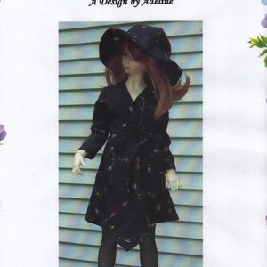 Ball jointed doll Dress,hat and over the knee sock sewing PATTERN 60cm 23&quot; SD BJD