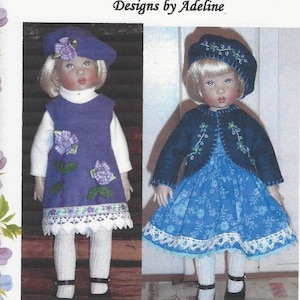 May include: A doll dress pattern for an 11 inch Helen Kish Bitty Bethany doll. The pattern is called "The Patchwork Pansy's" and is designed by Adeline. The pattern is titled "A Touch of Fall" and is copyright 2004.