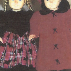 Doll dress  coat hat Sewing PATTERN kids n cats 17&quot; & 18&quot; Amiracan AG dolls